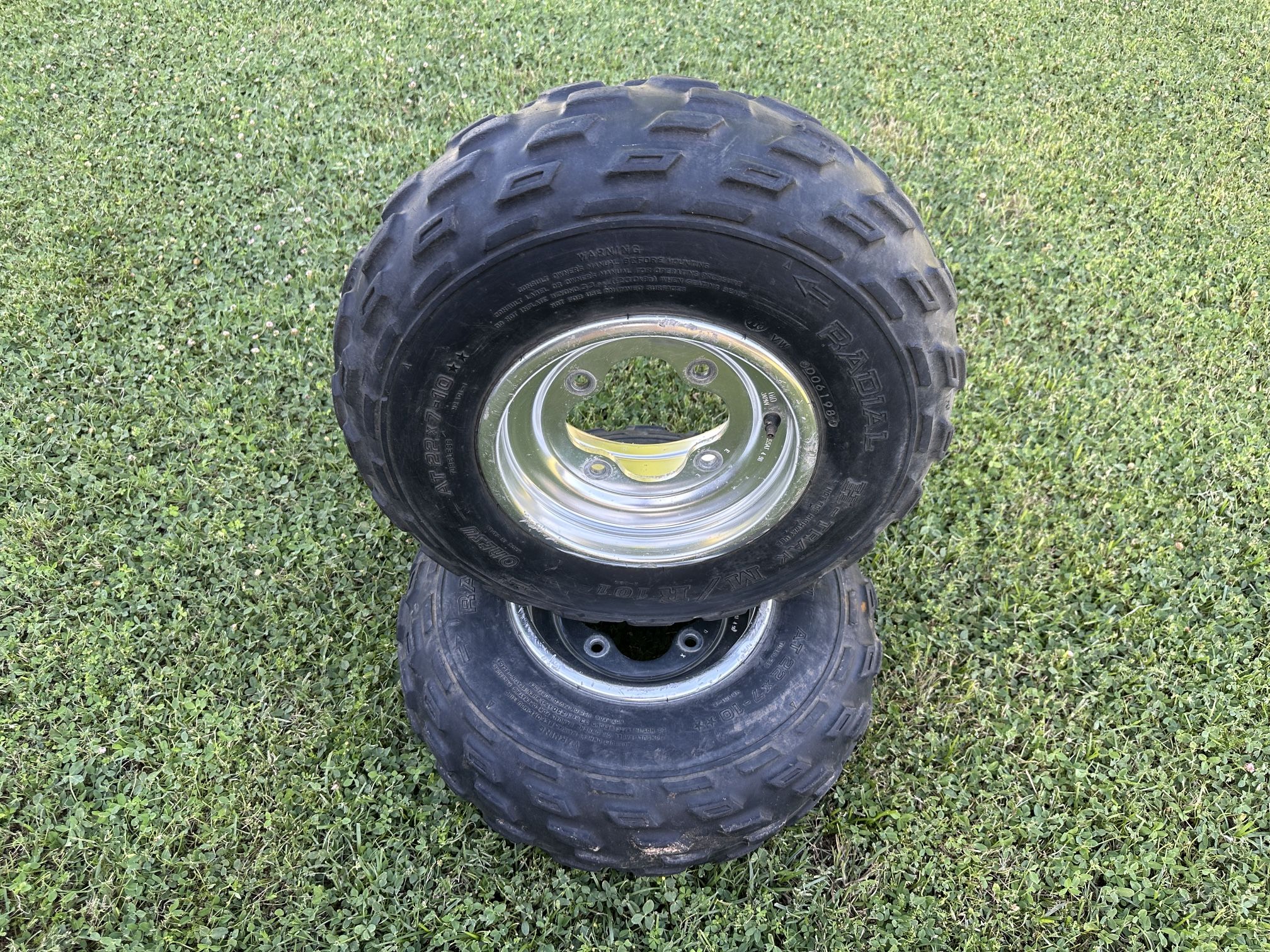 22x7x10 Ohtsu Tires On OEM Honda Alum Wheels! Suzuki, Kawasaki ATV Quad