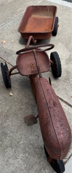 Vintage Toy Metal & Wood Ride on Scooter