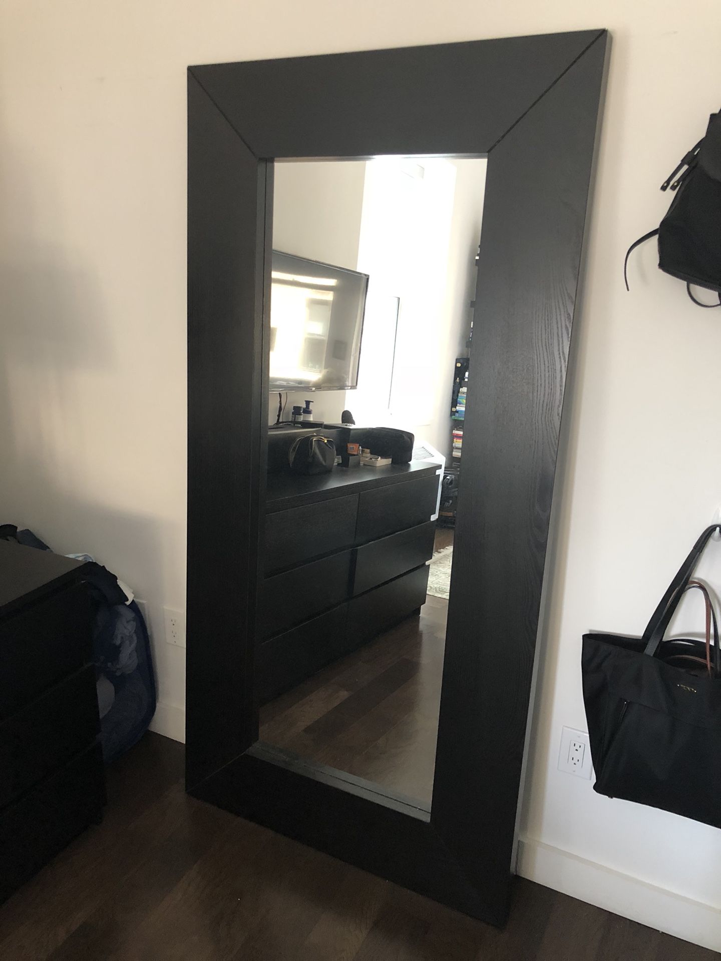 IKEA Mongstad Mirror (Dimensions: 37” W x 74” H/ Finish: Dark Wood)