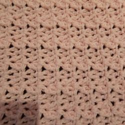 Baby Soft Pink Crotchet Blanket