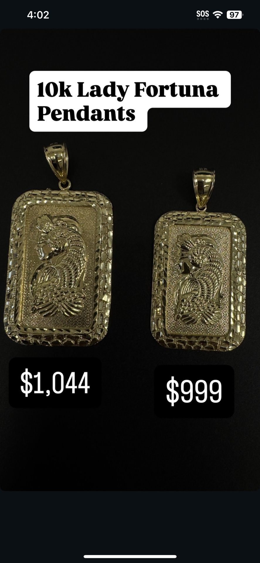 10K LADY FORTUNA PENDANT