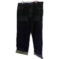 Silversilk Purple Label Mens Jeans. 42 X 34. New With Tags. Striped Cuffs, Bag.