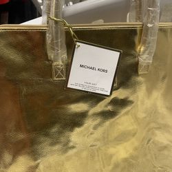 Gold Brand New Cosmetic Bag $15