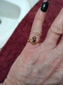 14k Gold, Ruby and Diamond Ring