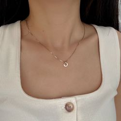 14K Solid Gold Authentic Pandora Signature I-D Pendant & Necklace 3.2gram