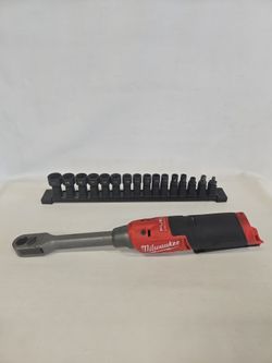 Milwaukee 3050-20 M12 Fuel 12V Insider Extended Reach Box Ratchet w/ Metric Socket Set TOOL ONLY P817693-S1