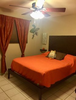 Queen bed frame only for fixing or slats