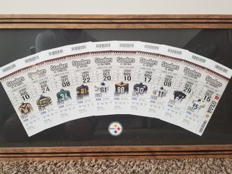 Steelers collectable homemade season tickets wood picture frame