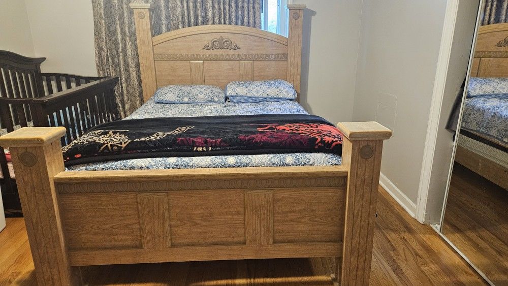 Bed And Dresser/mirror (Mattress Not Included) for Sale in Morton Grove