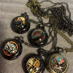 MINI POCKET WATCHES WITH CHAINS  - NEW QUARTZ  - $12 each