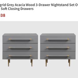 Two Grey Nightstands