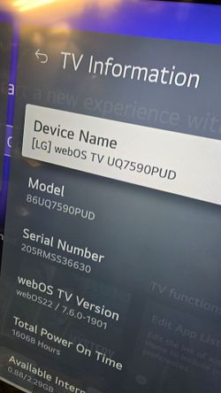 86 inch LG 4k TV