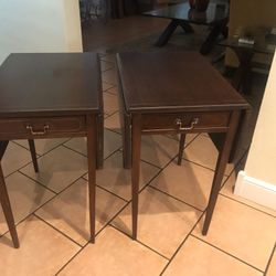 Antique Drop Leaf Nightstand End Tables
