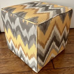 Chevron Cube Pouf Furniture – 17” x 17” x 17” – Excellent Condition