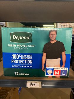 Men’s Incontinence Underwear 72 Count Maximum Absorbency Size M/L Disposable Briefs