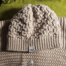 NEW UGG Knit Cable Beanie/Infinity Scarf Set-$50
