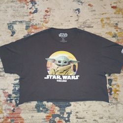 Star Wars Mandalorian Baby Yoda Crop Top Shirt
