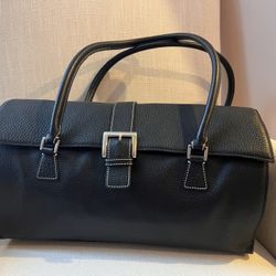 Preston & York leather executive tote in black