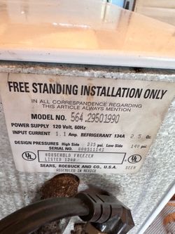Kenmore box freezer