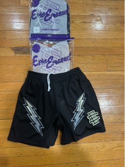 Brand New Eric Emmanuel Black lighting stripe Shorts