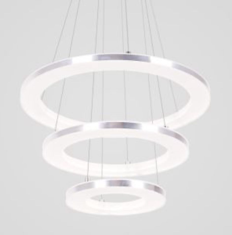 Modern LED Pendant Light Acrylic 3 Rings Lamp 40+30+20cm