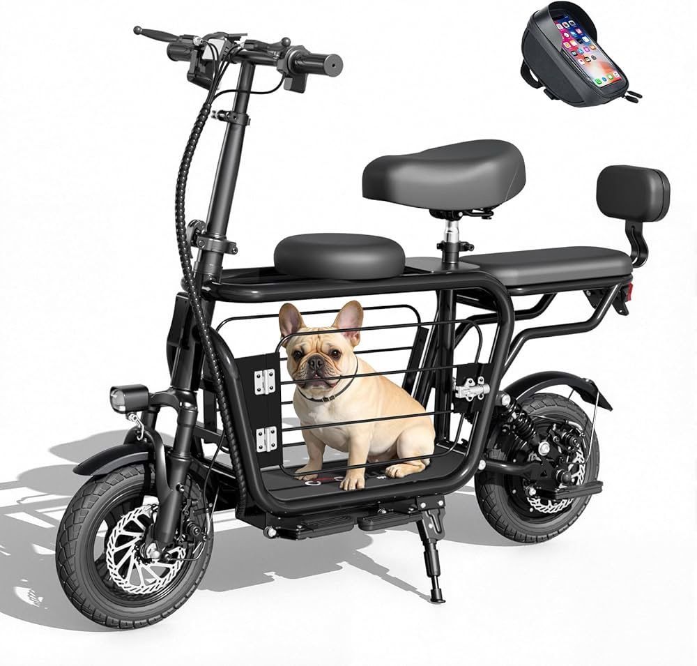 EILLEO Electric Scooter with Seat for Adult, 36V/48V Electric Scooter for Adults 500W/750W Motor, 20 Mile Range, 17.4/18.75mph, Dual Brakes, 14"/12" T