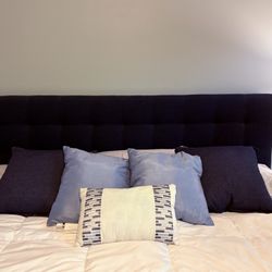KING sized Navy Blue headboard And Bed Frame