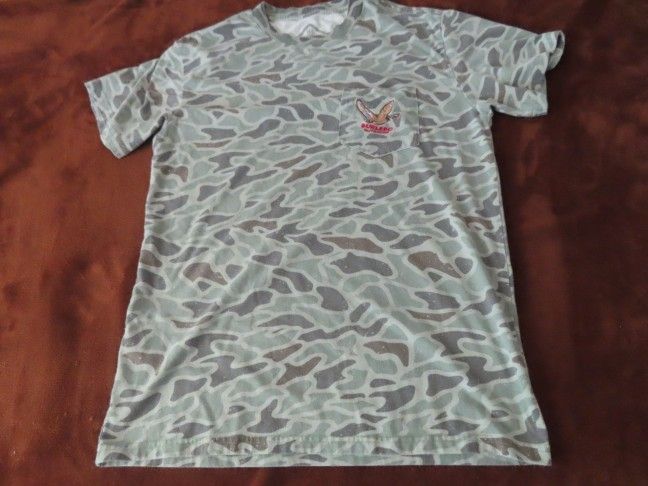 Burlebo Pocket TShirt Mens M Short Sleeve Crew Neck Camo Print Hunting