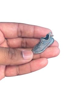 925 Sterling Silver Sneaker Pendant • 12.6g • Detailed Shoe Charm