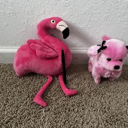 Pink Flamingo And Dog