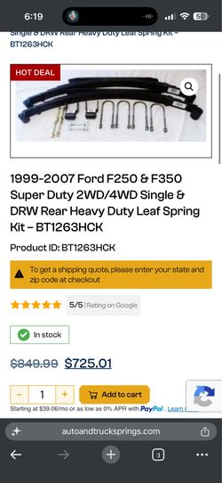 1(contact info removed) ford super duty leaf springs