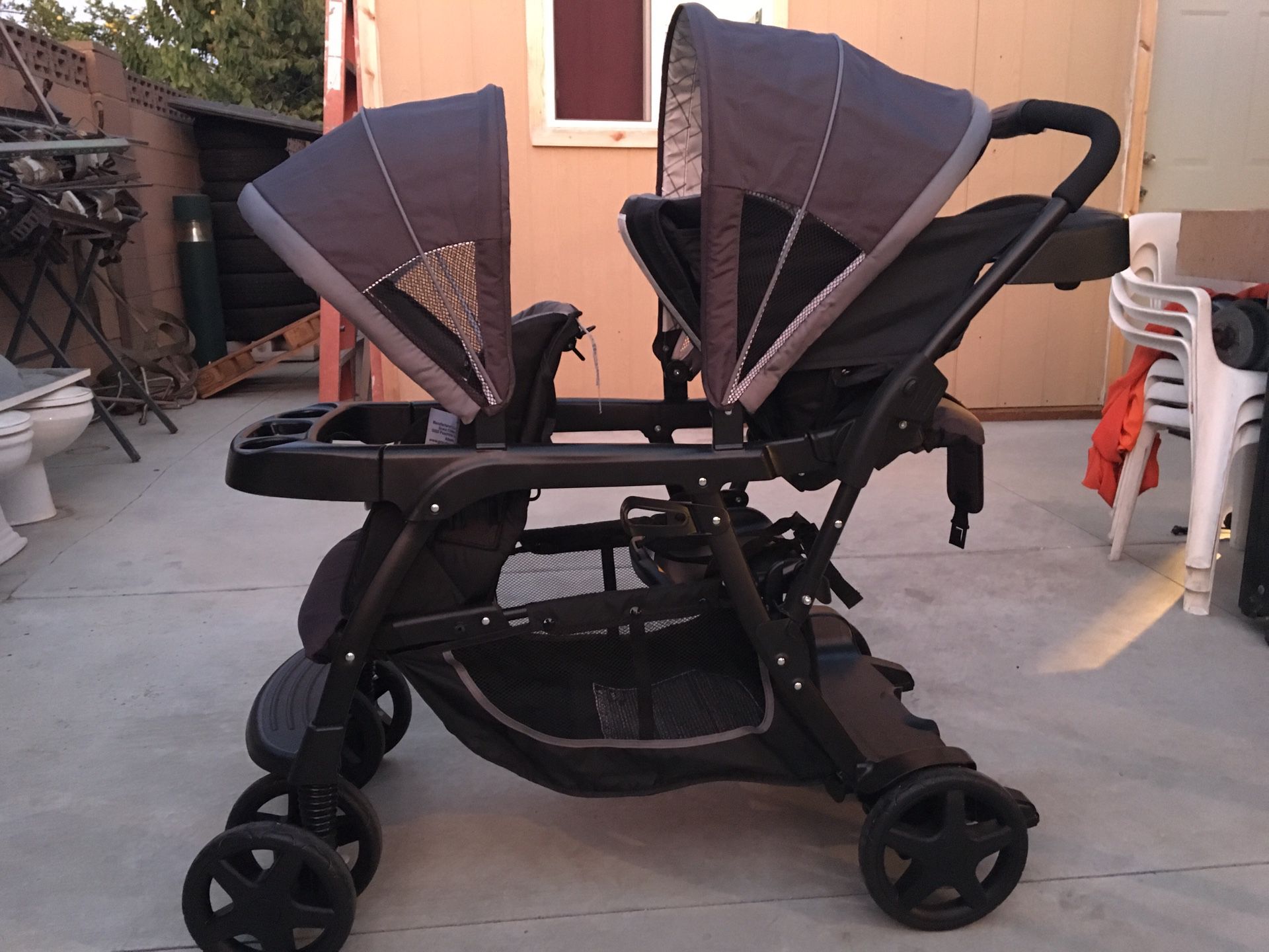 Graco ready2grow click connect double twin stroller