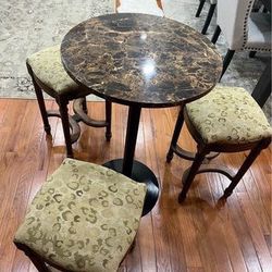 Round Bistro Pub Table 23.8" Table with Metal Le