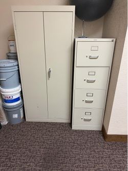 HON 4-Drawer Filing Cabinet and Metal Storage Cabinet