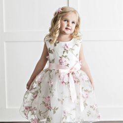 Think Pink Girl's Spring Garden Dress, Wedding, Party, Special Occasions