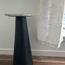 Real Marble, Real Painted Wood Side Table 