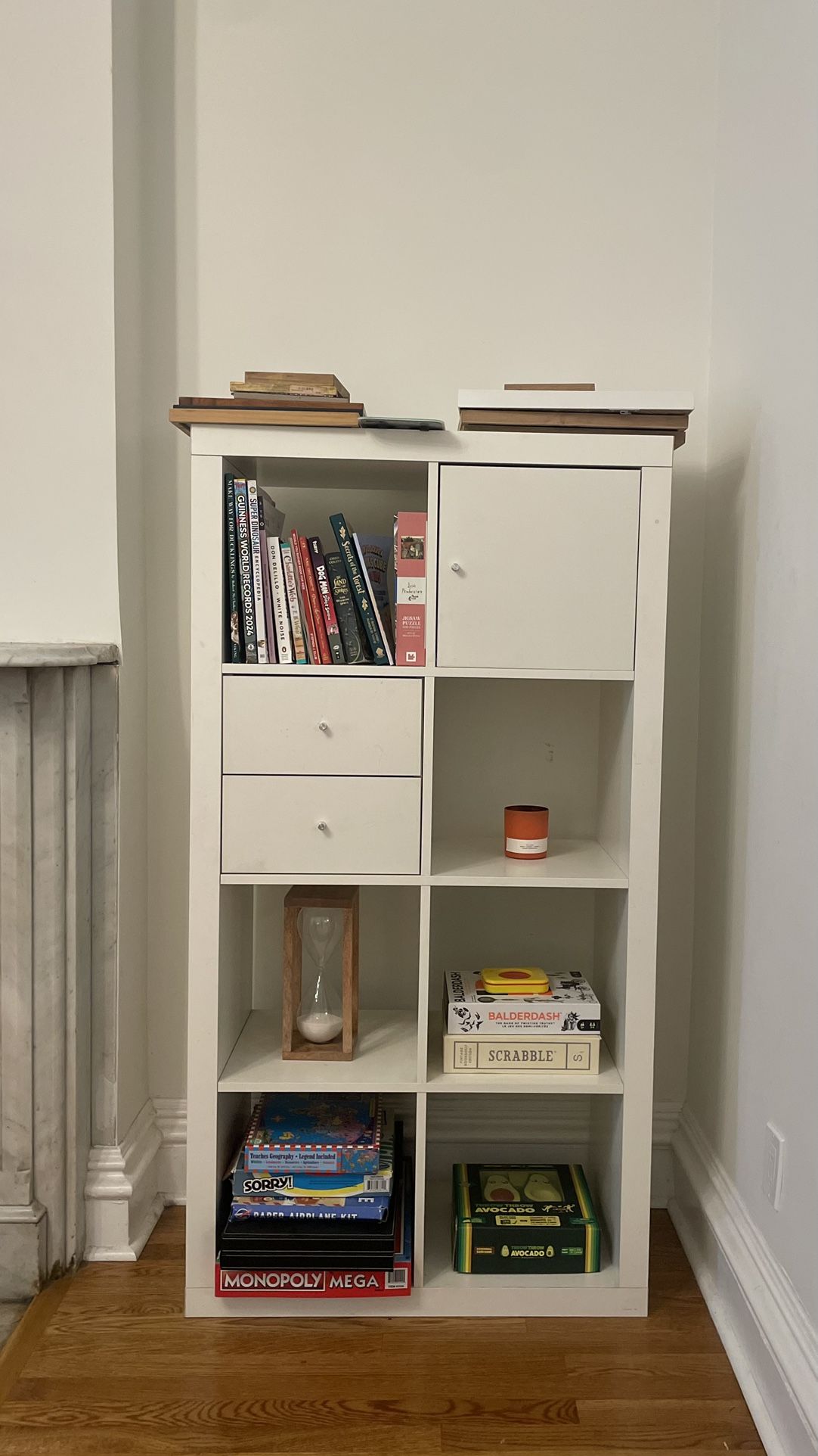 White Decor/book Shelf With Storage