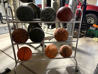 Chrome Ball Cart Rack on Wheels