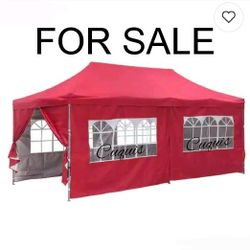 10x20Ft Pop up Canopy Tent Party Heavy Duty Instant Gazebo with 4 Removable Sidewalls 