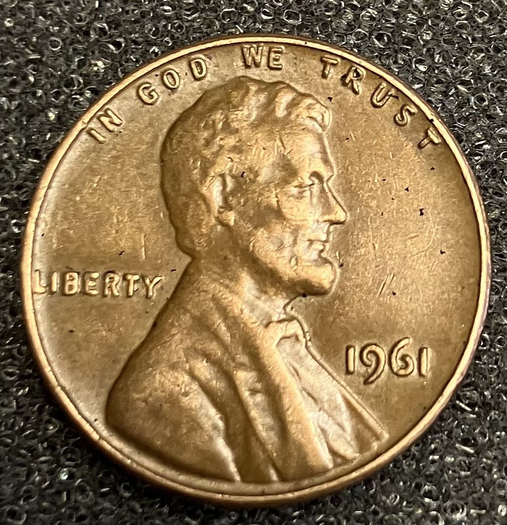 1961 No Mint Mark Lincoln Memorial Penny 