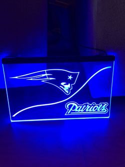 PATRIOTS LED NEON BLUE LIGHT SIGN 8x12