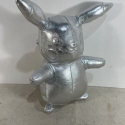 POKÉMON PIKACHU Silver Plushie Stuffed Figure 25th Anniversary