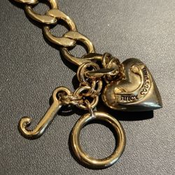 Gold Juicy Couture Heart Charm Bracelet 