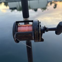 🎣 Preowned Shimano TLD 25 Reel With 25LB Mono & A beautiful Custom made 7.5FT 25-50Lb Rod 🔥 