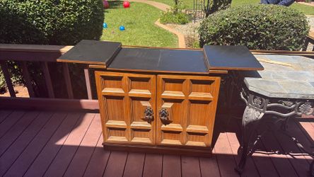 $150 vintage wooden bar and storage cart