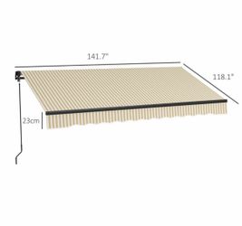 Outsunny 12' x 10' Retractable Awning UV Resistant Sunshade Shelter