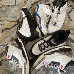 Air Jordan Retro 3, 6 and 9. Used 