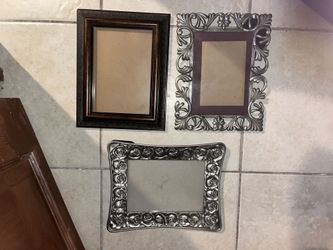 3 Picture Frames 5x7  Metal And One Plastic 