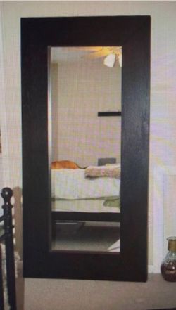 Large Floor Mirror Dark Wood Frame