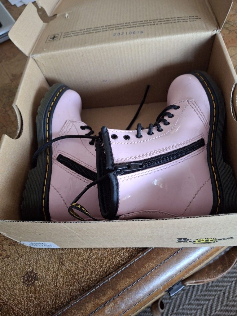 Child's Dr. Martens Pale Pink Boots Size 8